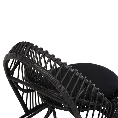 ΠΟΛΥΘΡΟΝΑ ENTROPY ΦΥΣΙΚΟ RATTAN ΜΕ ΜΑΞΙΛΑΡΙ-ΜΑΥΡΟ 80x97x85