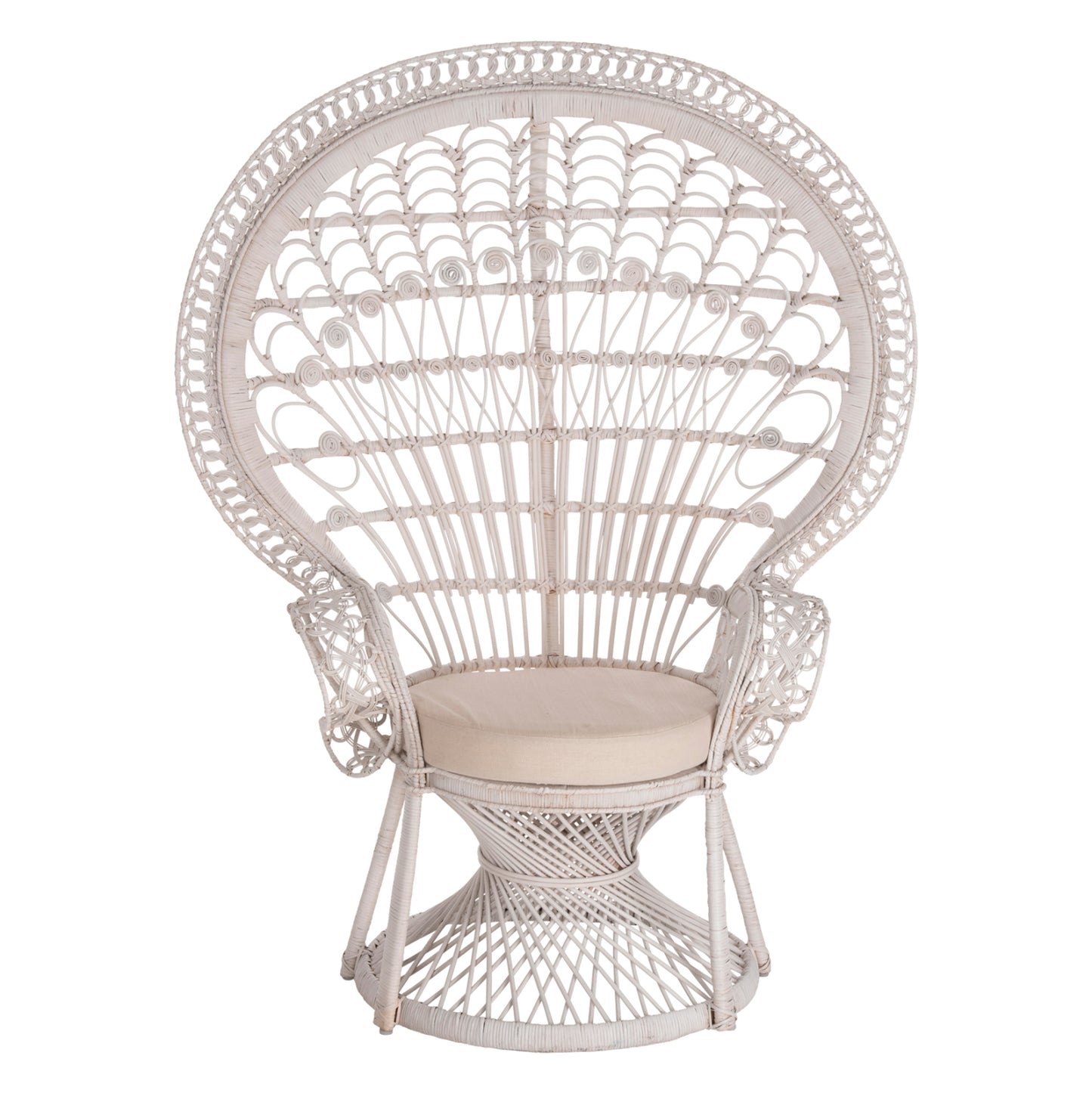 ΠΟΛΥΘΡΟΝΑ ROYAL PEACOCK RATTAN ΣΕ ΛΕΥΚΟ ΜΑΞΙΛΑΡΙ ΛΕΥΚΟ 114x72x150