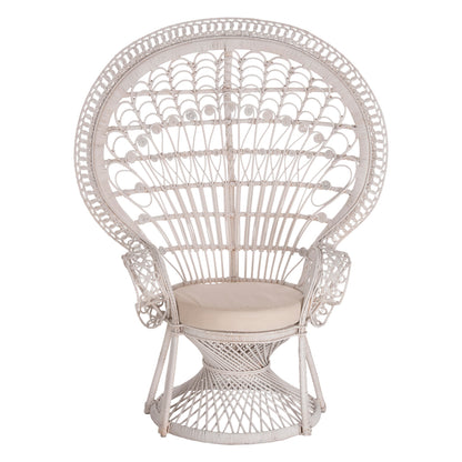 ΠΟΛΥΘΡΟΝΑ ROYAL PEACOCK RATTAN ΣΕ ΛΕΥΚΟ ΜΑΞΙΛΑΡΙ ΛΕΥΚΟ 114x72x150