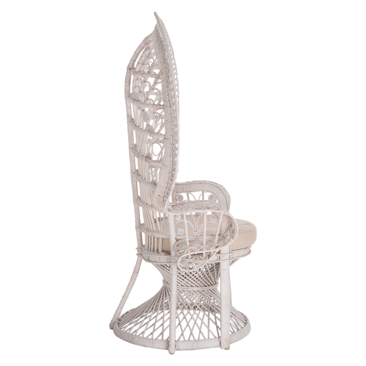 ΠΟΛΥΘΡΟΝΑ ROYAL PEACOCK RATTAN ΣΕ ΛΕΥΚΟ ΜΑΞΙΛΑΡΙ ΛΕΥΚΟ 114x72x150
