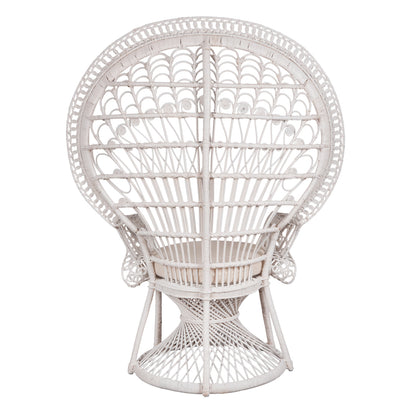 ΠΟΛΥΘΡΟΝΑ ROYAL PEACOCK RATTAN ΣΕ ΛΕΥΚΟ ΜΑΞΙΛΑΡΙ ΛΕΥΚΟ 114x72x150