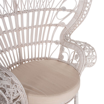 ΠΟΛΥΘΡΟΝΑ ROYAL PEACOCK RATTAN ΣΕ ΛΕΥΚΟ ΜΑΞΙΛΑΡΙ ΛΕΥΚΟ 114x72x150