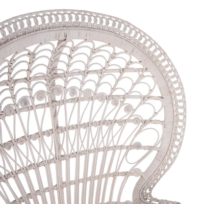 ΠΟΛΥΘΡΟΝΑ ROYAL PEACOCK RATTAN ΣΕ ΛΕΥΚΟ ΜΑΞΙΛΑΡΙ ΛΕΥΚΟ 114x72x150