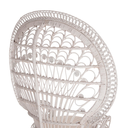 ΠΟΛΥΘΡΟΝΑ ROYAL PEACOCK RATTAN ΣΕ ΛΕΥΚΟ ΜΑΞΙΛΑΡΙ ΛΕΥΚΟ 114x72x150