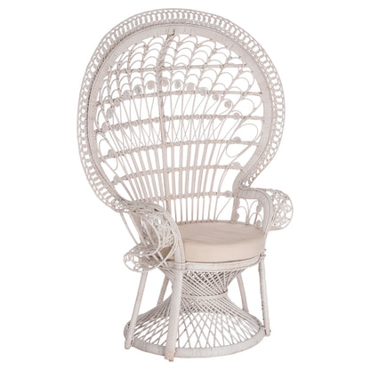 ΠΟΛΥΘΡΟΝΑ ROYAL PEACOCK RATTAN ΣΕ ΛΕΥΚΟ ΜΑΞΙΛΑΡΙ ΛΕΥΚΟ 114x72x150