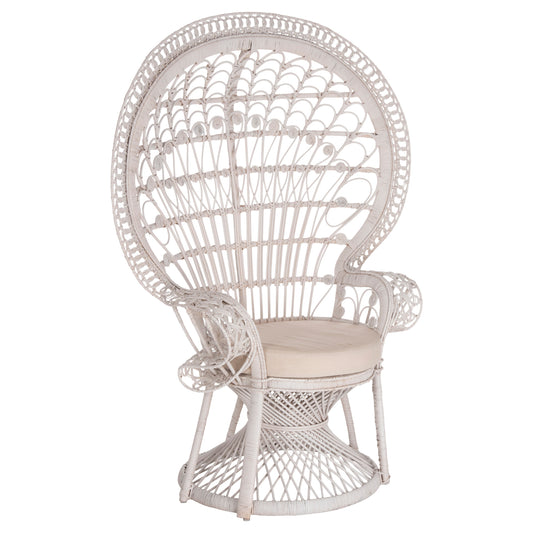 ΠΟΛΥΘΡΟΝΑ ROYAL PEACOCK RATTAN ΣΕ ΛΕΥΚΟ ΜΑΞΙΛΑΡΙ ΛΕΥΚΟ 114x72x150