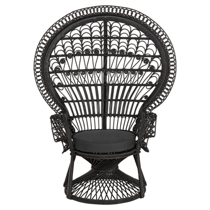 ΠΟΛΥΘΡΟΝΑ ROYAL PEACOCK RATTAN ΜΑΥΡΟ ΜΑΞΙΛΑΡΙ ΜΑΥΡΟ 114x72x150