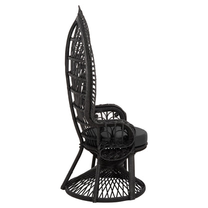 ΠΟΛΥΘΡΟΝΑ ROYAL PEACOCK RATTAN ΜΑΥΡΟ ΜΑΞΙΛΑΡΙ ΜΑΥΡΟ 114x72x150