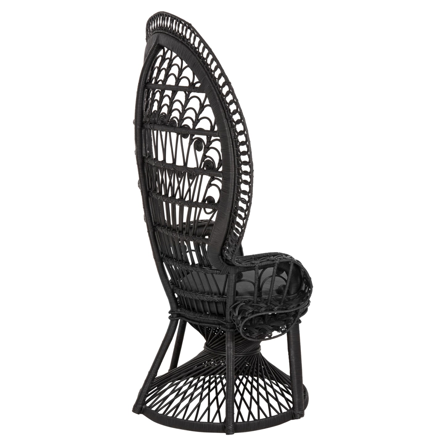 ΠΟΛΥΘΡΟΝΑ ROYAL PEACOCK RATTAN ΜΑΥΡΟ ΜΑΞΙΛΑΡΙ ΜΑΥΡΟ 114x72x150