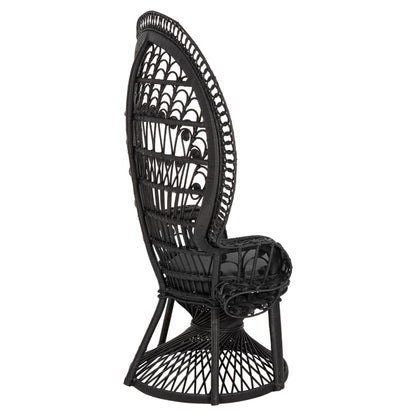ΠΟΛΥΘΡΟΝΑ ROYAL PEACOCK RATTAN ΜΑΥΡΟ ΜΑΞΙΛΑΡΙ ΜΑΥΡΟ 114x72x150