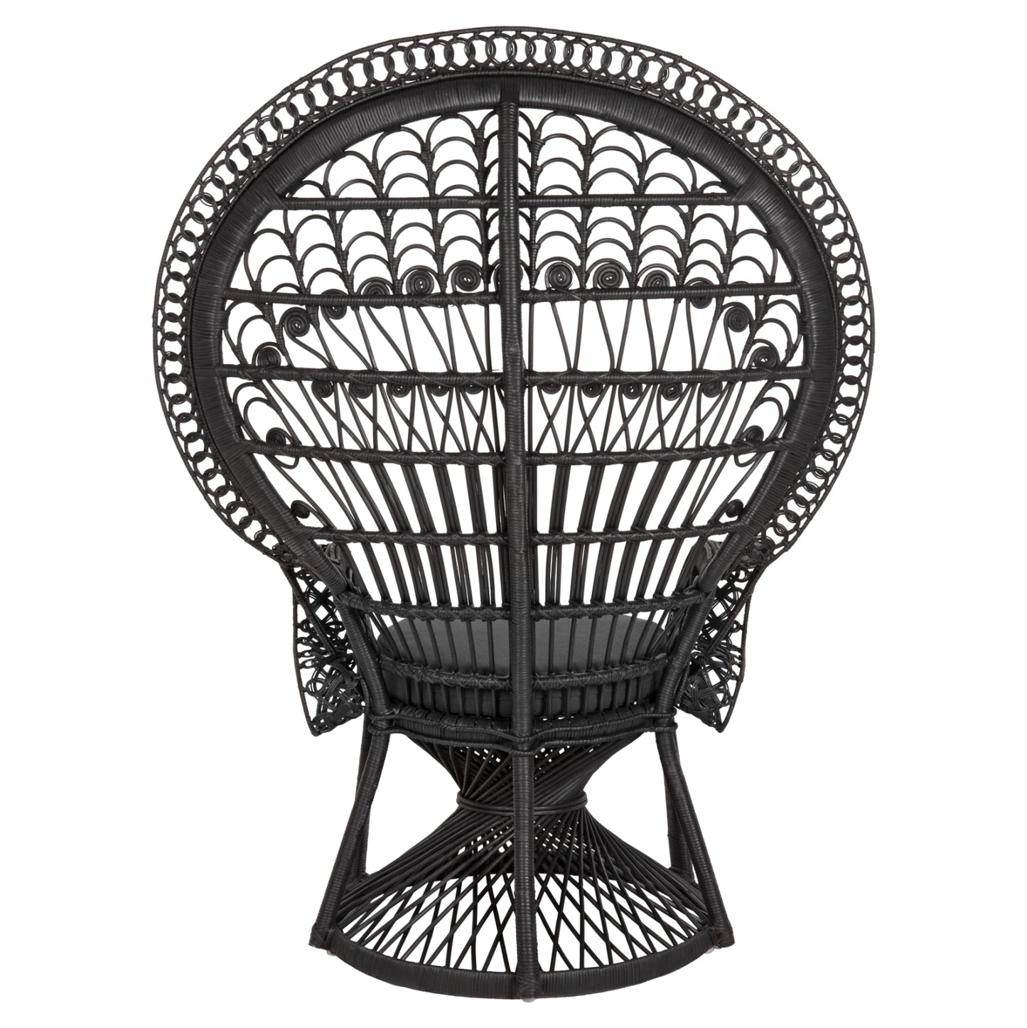 ΠΟΛΥΘΡΟΝΑ ROYAL PEACOCK RATTAN ΜΑΥΡΟ ΜΑΞΙΛΑΡΙ ΜΑΥΡΟ 114x72x150