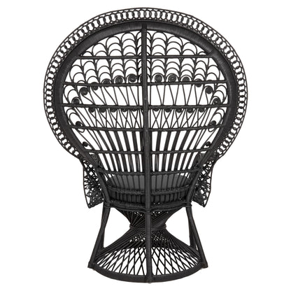 ΠΟΛΥΘΡΟΝΑ ROYAL PEACOCK RATTAN ΜΑΥΡΟ ΜΑΞΙΛΑΡΙ ΜΑΥΡΟ 114x72x150