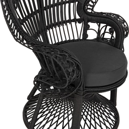 ΠΟΛΥΘΡΟΝΑ ROYAL PEACOCK RATTAN ΜΑΥΡΟ ΜΑΞΙΛΑΡΙ ΜΑΥΡΟ 114x72x150