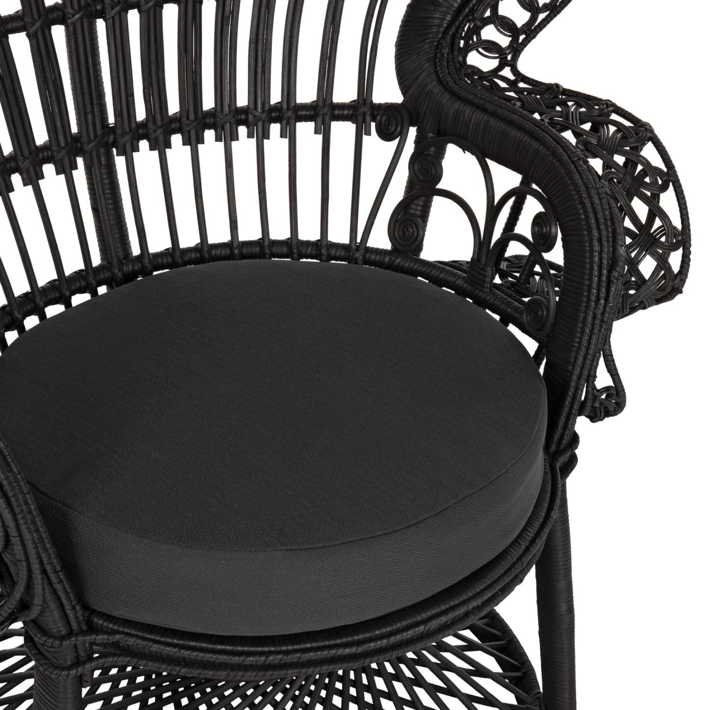 ΠΟΛΥΘΡΟΝΑ ROYAL PEACOCK RATTAN ΜΑΥΡΟ ΜΑΞΙΛΑΡΙ ΜΑΥΡΟ 114x72x150