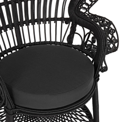 ΠΟΛΥΘΡΟΝΑ ROYAL PEACOCK RATTAN ΜΑΥΡΟ ΜΑΞΙΛΑΡΙ ΜΑΥΡΟ 114x72x150