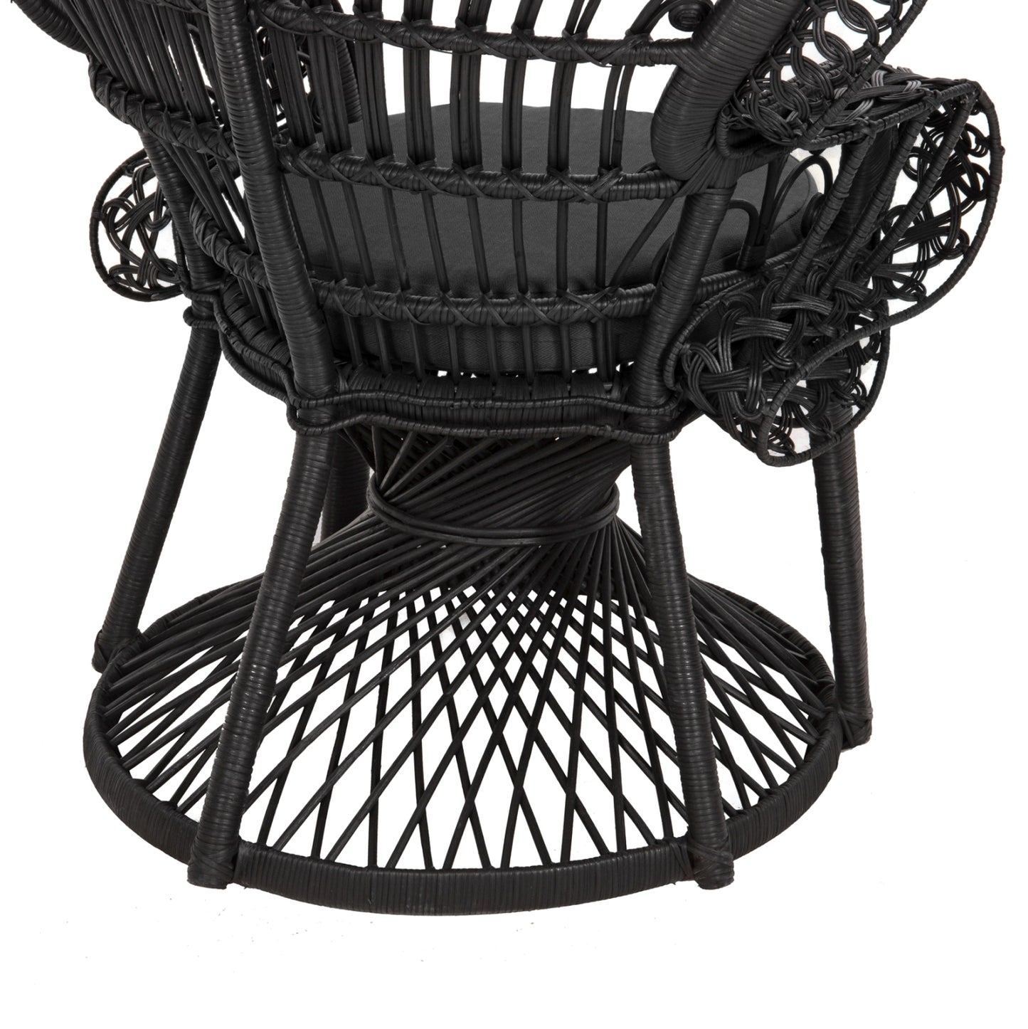 ΠΟΛΥΘΡΟΝΑ ROYAL PEACOCK RATTAN ΜΑΥΡΟ ΜΑΞΙΛΑΡΙ ΜΑΥΡΟ 114x72x150