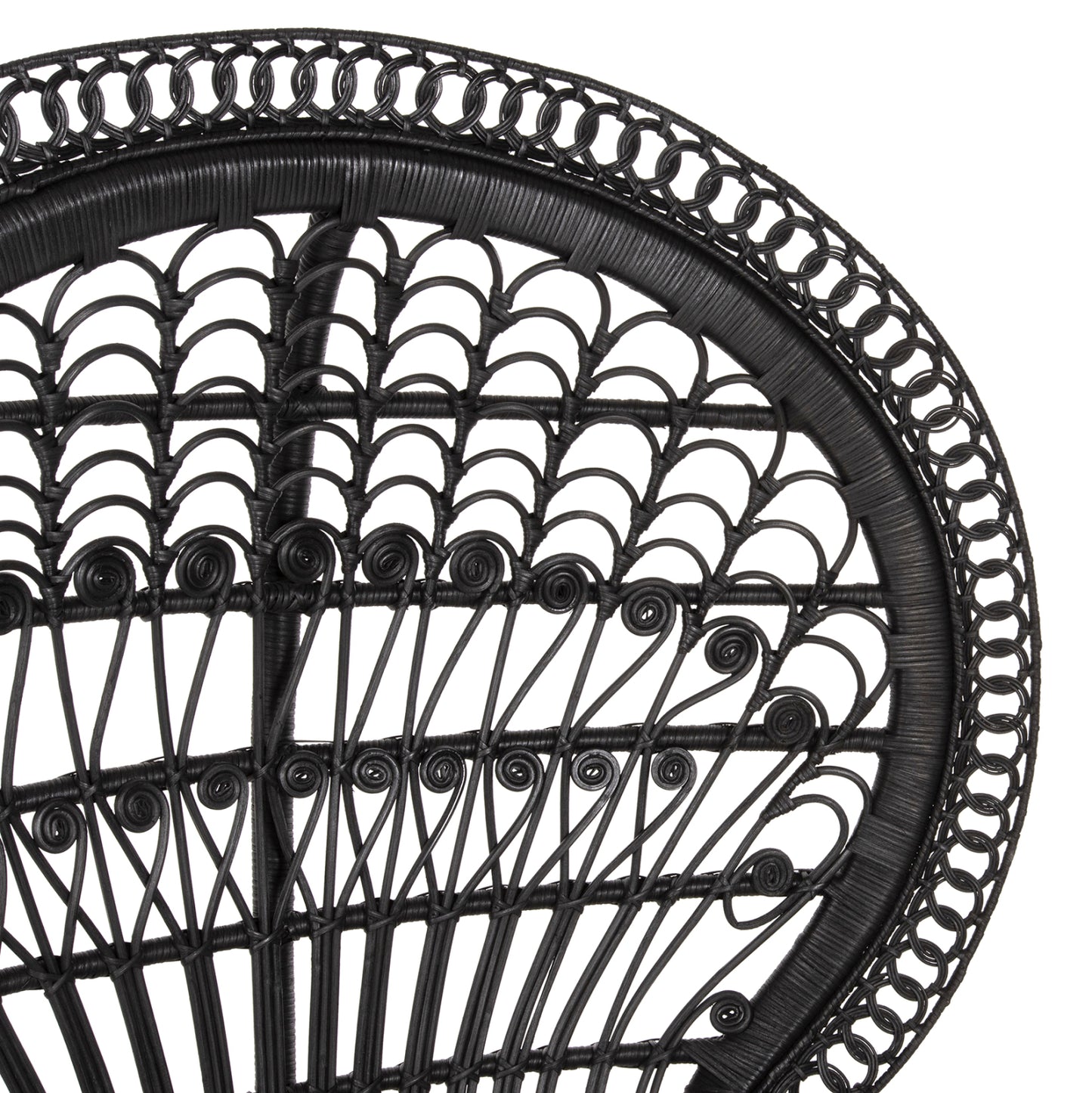 ΠΟΛΥΘΡΟΝΑ ROYAL PEACOCK RATTAN ΜΑΥΡΟ ΜΑΞΙΛΑΡΙ ΜΑΥΡΟ 114x72x150