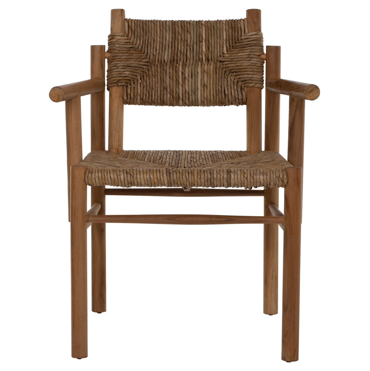 ROVER ARMCHAIR IN SOLID TEAK WOOD & NATURAL RATTAN 64x61x84