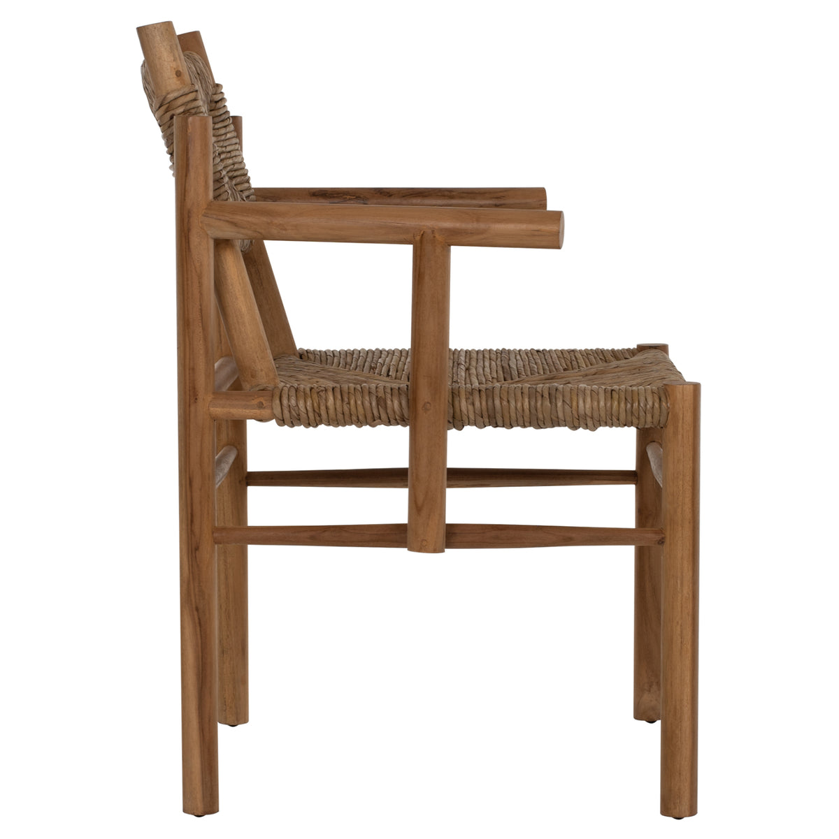 ROVER ARMCHAIR IN SOLID TEAK WOOD & NATURAL RATTAN 64x61x84