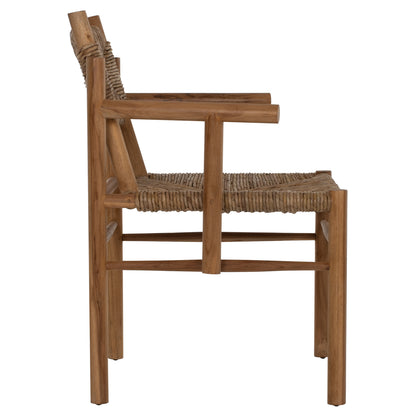 ROVER ARMCHAIR IN SOLID TEAK WOOD & NATURAL RATTAN 64x61x84