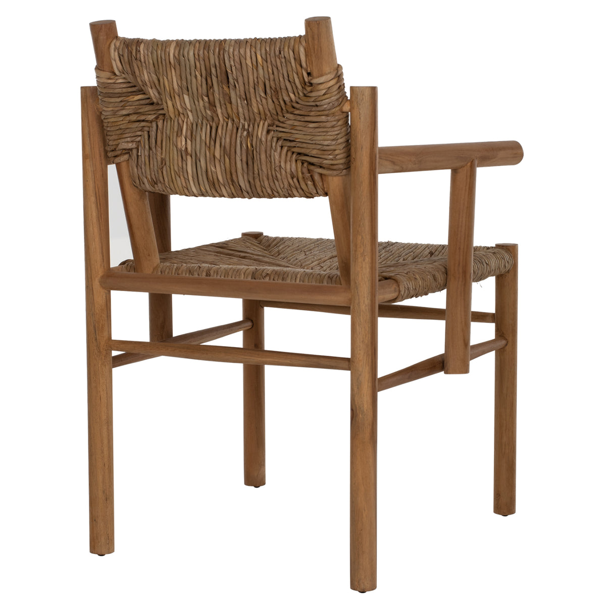 ROVER ARMCHAIR IN SOLID TEAK WOOD & NATURAL RATTAN 64x61x84