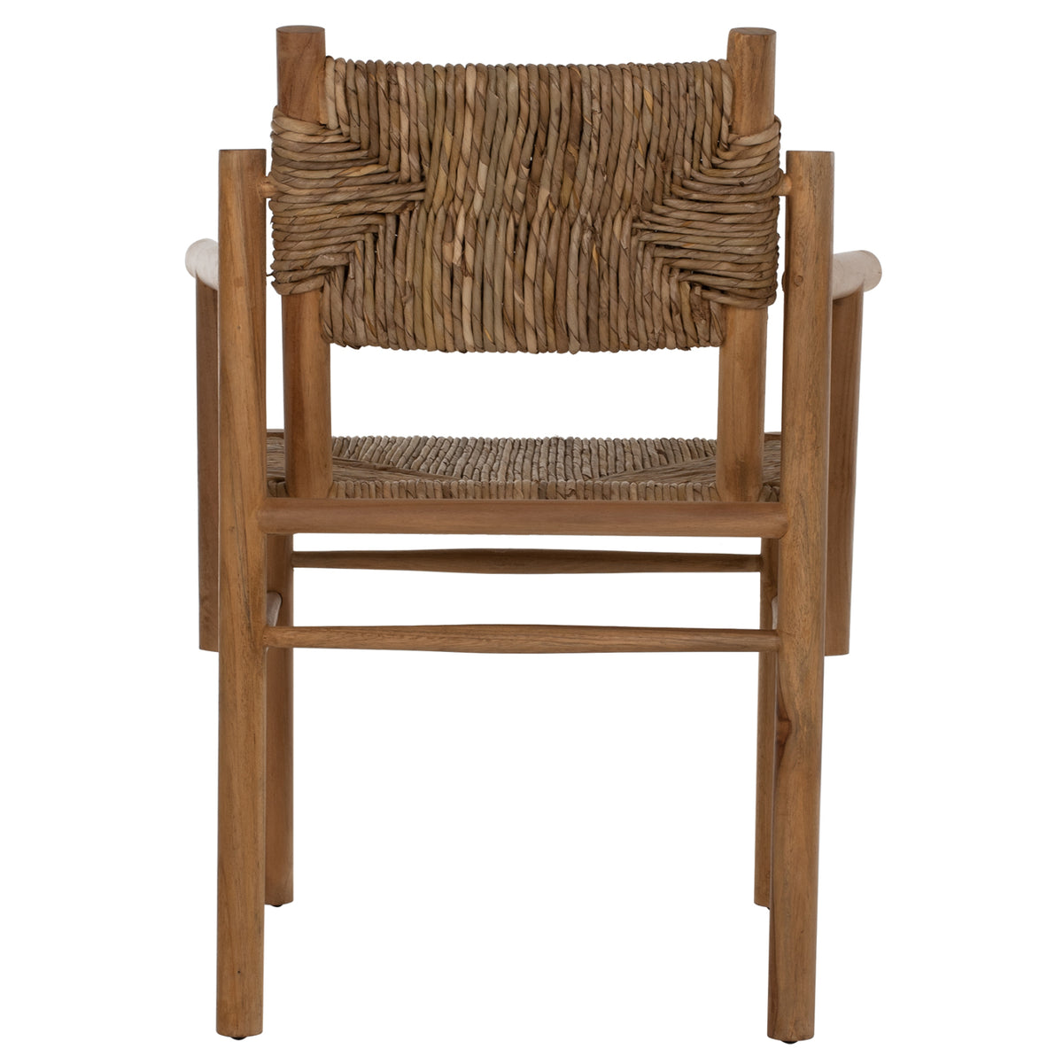 ROVER ARMCHAIR IN SOLID TEAK WOOD & NATURAL RATTAN 64x61x84