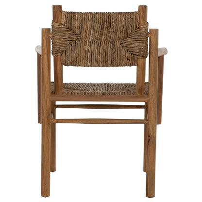 ROVER ARMCHAIR IN SOLID TEAK WOOD & NATURAL RATTAN 64x61x84