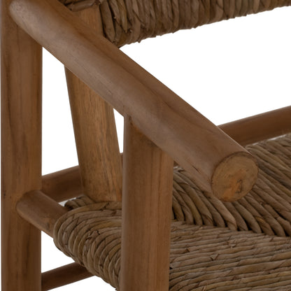 ROVER ARMCHAIR IN SOLID TEAK WOOD & NATURAL RATTAN 64x61x84