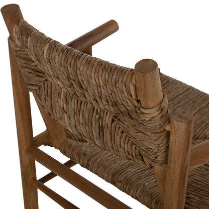 ROVER ARMCHAIR IN SOLID TEAK WOOD & NATURAL RATTAN 64x61x84