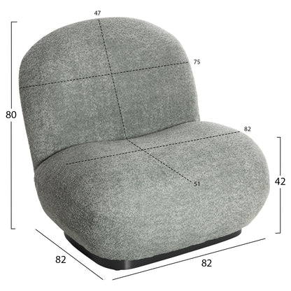 ARMCHAIR BEANY PEANUT BOUCLE FABRIC 85x82x77