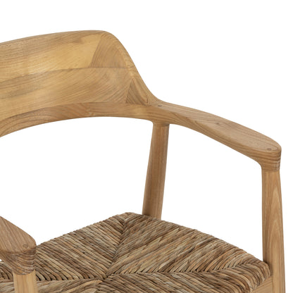 ΠΟΛΥΘΡΟΝΑ KINGSLEY ΞΥΛΟ TEAK & ΨΑΘΑ ΣΕ ΦΥΣΙΚΟ ΧΡΩΜΑ 57,5x54x80