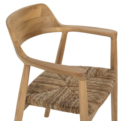 ΠΟΛΥΘΡΟΝΑ KINGSLEY ΞΥΛΟ TEAK & ΨΑΘΑ ΣΕ ΦΥΣΙΚΟ ΧΡΩΜΑ 57,5x54x80