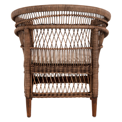 ΠΟΛΥΘΡΟΝΑ MALAWI ΞΥΛΟ ΜΑΟΝΙ ΜΕ RATTAN ΚΑΦΕ ΛΕΥΚΟ ΜΑΞΙΛΑΡΙ 80x70x86