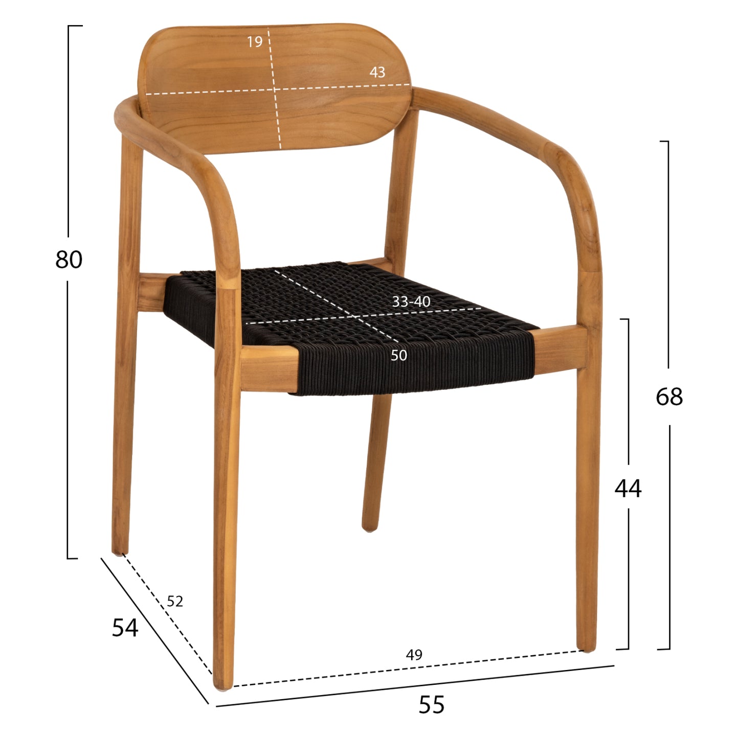 ΠΟΛΥΘΡΟΝΑ OSLO ΞΥΛΟ TEAK ΦΥΣΙΚΟ & ΜΑΥΡΟ ΣΧΟΙΝΙ 55x54x80