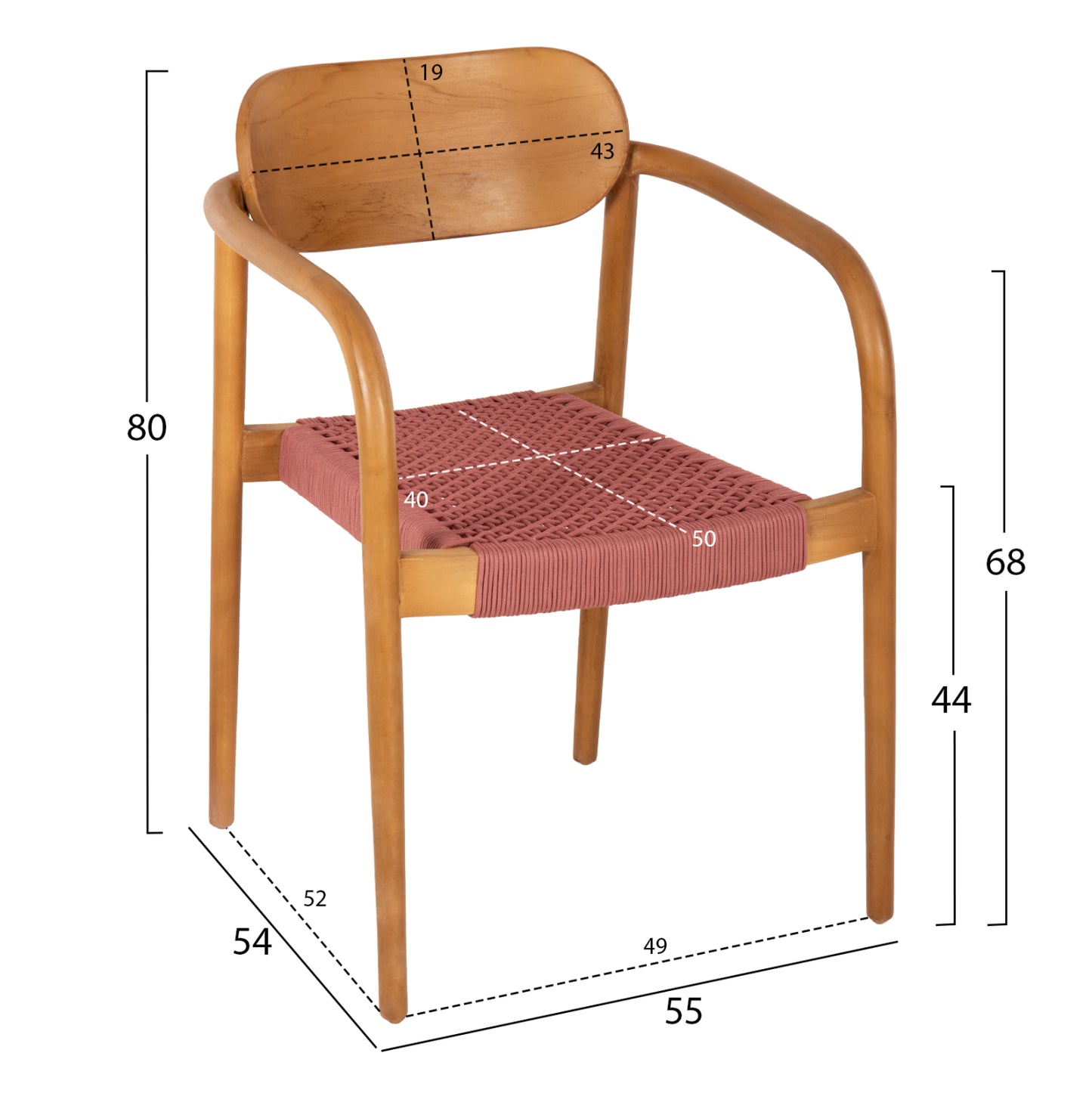 ΠΟΛΥΘΡΟΝΑ OSLO ΞΥΛΟ TEAK ΦΥΣΙΚΟ & ΡΟΖ ΣΧΟΙΝΙ 55x54x80
