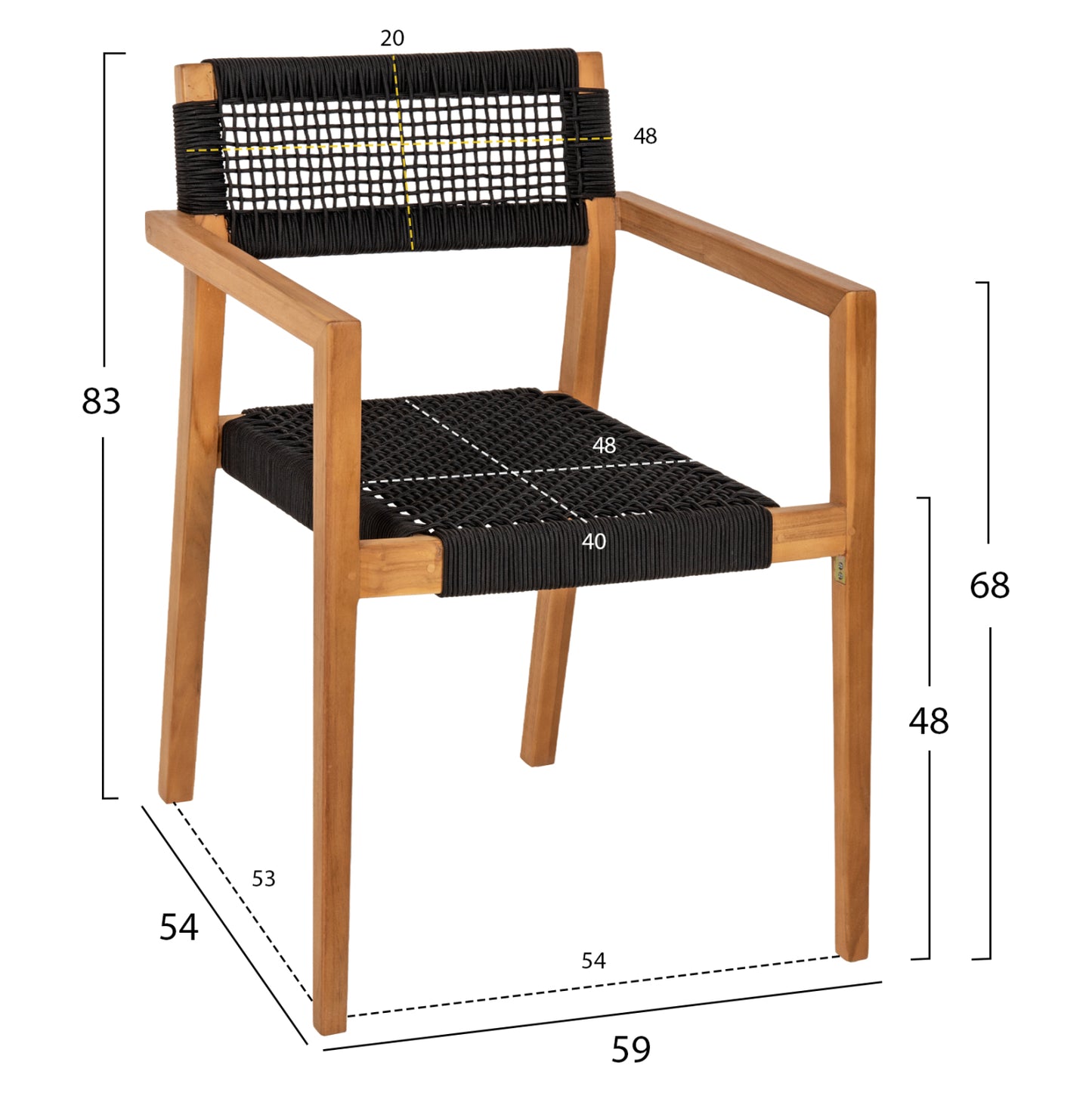 ΠΟΛΥΘΡΟΝΑ CHARLOTTE ΞΥΛΟ TEAK ΦΥΣΙΚΟ & ΜΑΥΡΟ ΣΧΟΙΝΙ 59x54x83