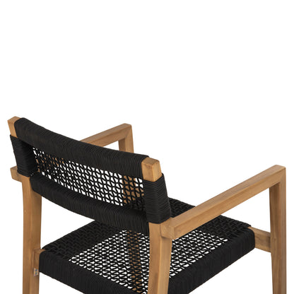 ΠΟΛΥΘΡΟΝΑ CHARLOTTE ΞΥΛΟ TEAK ΦΥΣΙΚΟ & ΜΑΥΡΟ ΣΧΟΙΝΙ 59x54x83