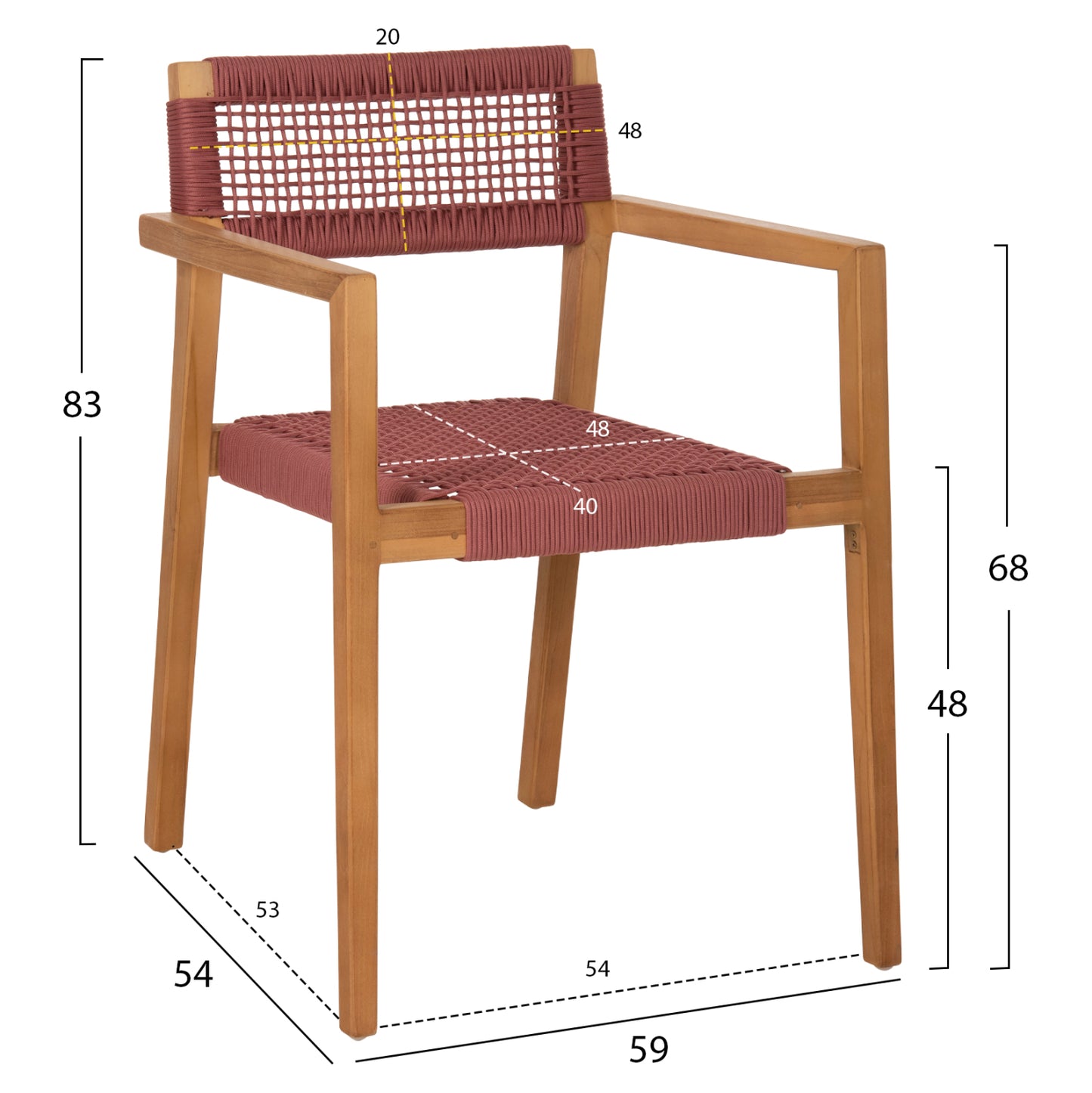 ΠΟΛΥΘΡΟΝΑ CHARLOTTE ΞΥΛΟ TEAK ΦΥΣΙΚΟ & ΡΟΖ ΣΧΟΙΝΙ 59x54x83