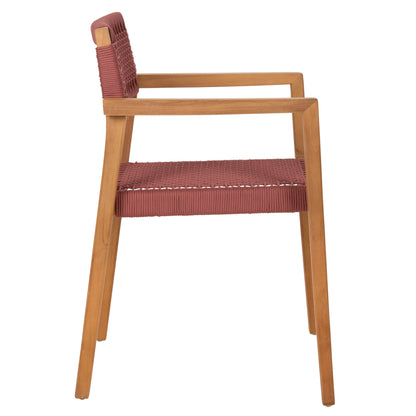 ΠΟΛΥΘΡΟΝΑ CHARLOTTE ΞΥΛΟ TEAK ΦΥΣΙΚΟ & ΡΟΖ ΣΧΟΙΝΙ 59x54x83