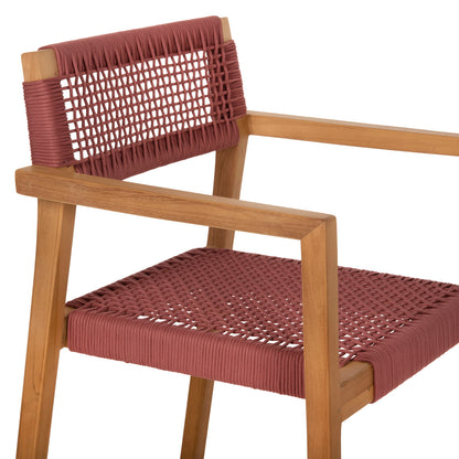 ΠΟΛΥΘΡΟΝΑ CHARLOTTE ΞΥΛΟ TEAK ΦΥΣΙΚΟ & ΡΟΖ ΣΧΟΙΝΙ 59x54x83