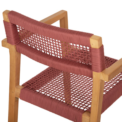 ΠΟΛΥΘΡΟΝΑ CHARLOTTE ΞΥΛΟ TEAK ΦΥΣΙΚΟ & ΡΟΖ ΣΧΟΙΝΙ 59x54x83