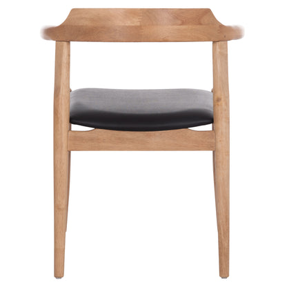 ΠΟΛΥΘΡΟΝΑ CERSEI RUBBERWOOD ΣΕ LIGHT OAK & PU ΣΕ ΜΑΥΡΟ 57x53x72
