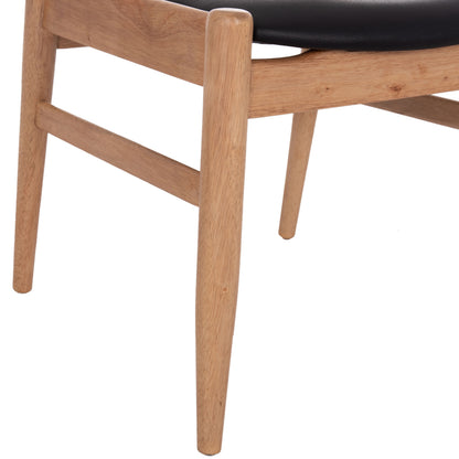 ΠΟΛΥΘΡΟΝΑ CERSEI RUBBERWOOD ΣΕ LIGHT OAK & PU ΣΕ ΜΑΥΡΟ 57x53x72