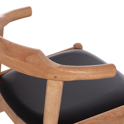 ΠΟΛΥΘΡΟΝΑ CERSEI RUBBERWOOD ΣΕ LIGHT OAK & PU ΣΕ ΜΑΥΡΟ 57x53x72