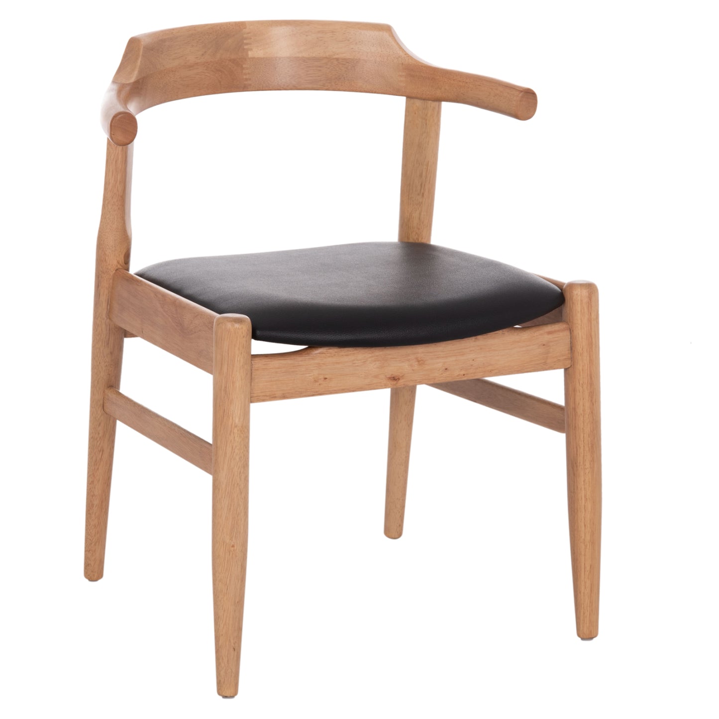 ΠΟΛΥΘΡΟΝΑ CERSEI RUBBERWOOD ΣΕ LIGHT OAK & PU ΣΕ ΜΑΥΡΟ 57x53x72
