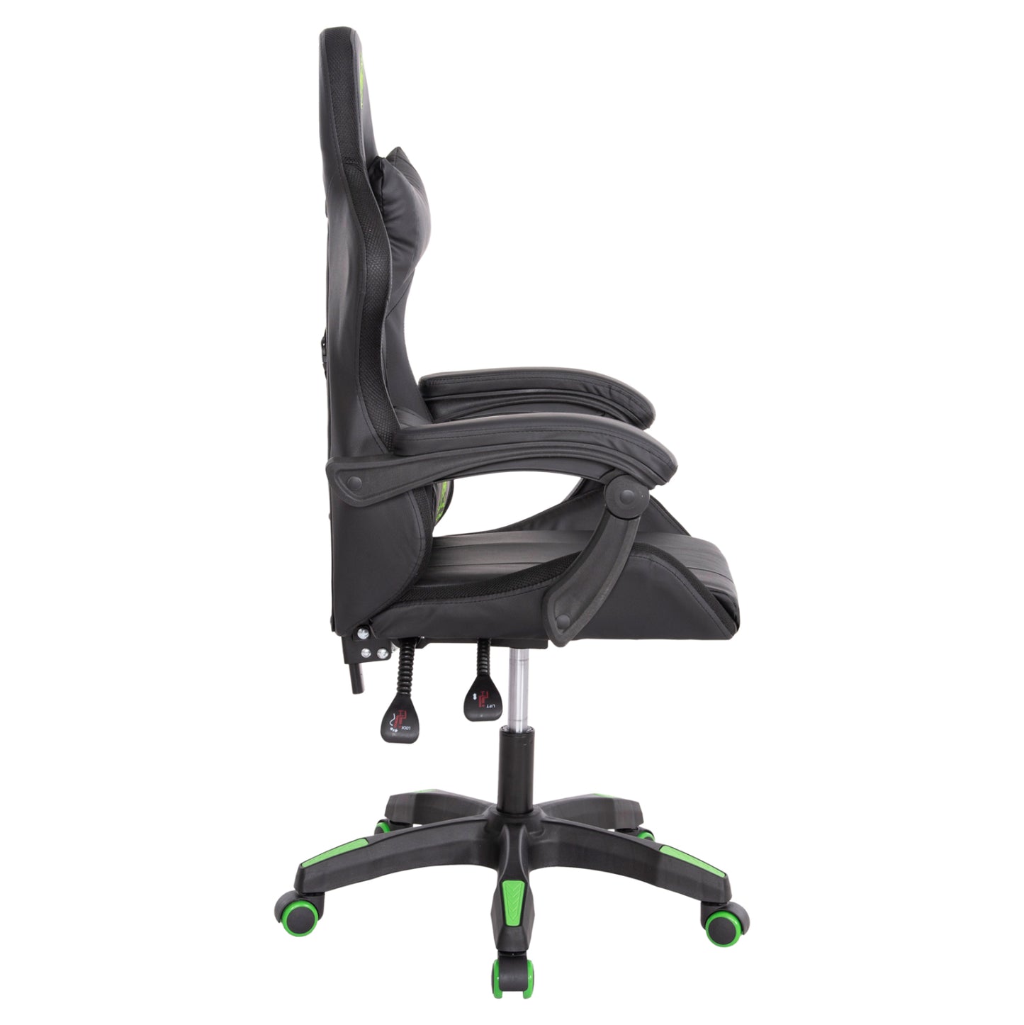 GAMING ARMCHAIR DARREN BLACK GREEN PVC 58.5x100x120