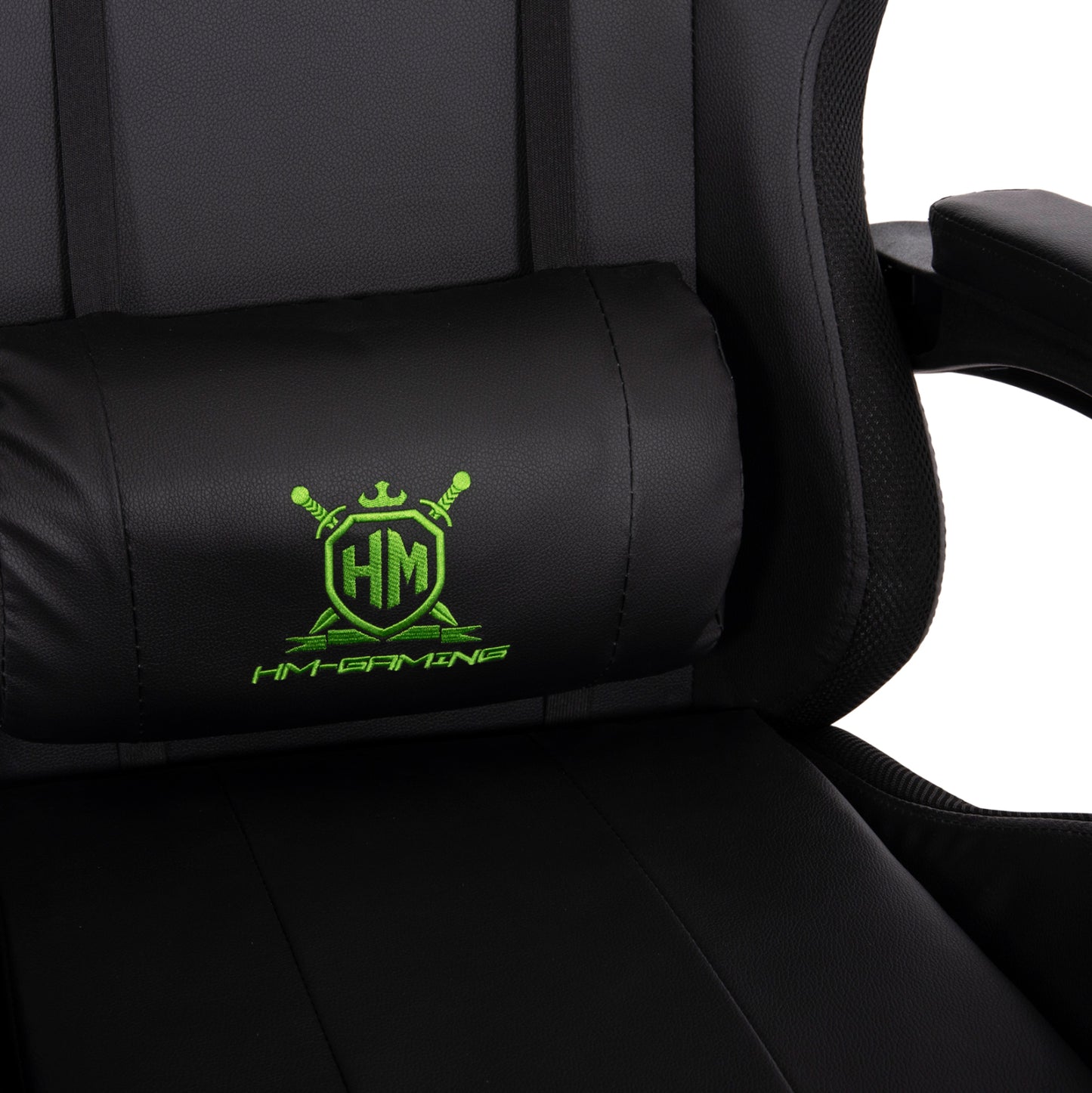 GAMING ARMCHAIR DARREN BLACK GREEN PVC 58.5x100x120