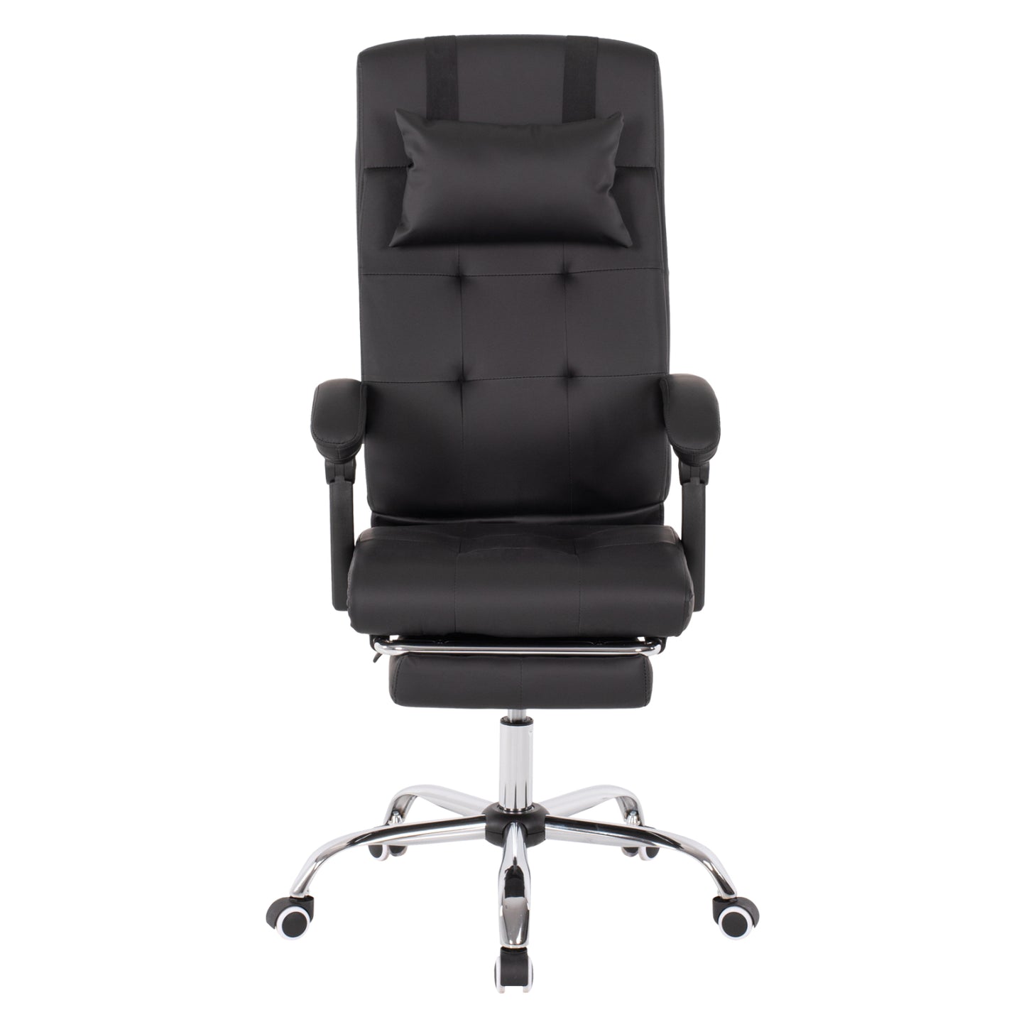 EXECUTIVE OFFICE CHAIR BLACK WITH RETRACTABLE FOOTREST 58x71x128