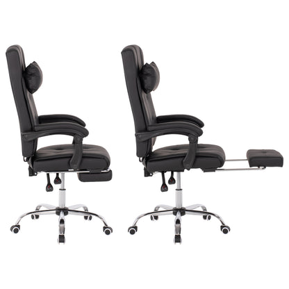 EXECUTIVE OFFICE CHAIR BLACK WITH RETRACTABLE FOOTREST 58x71x128