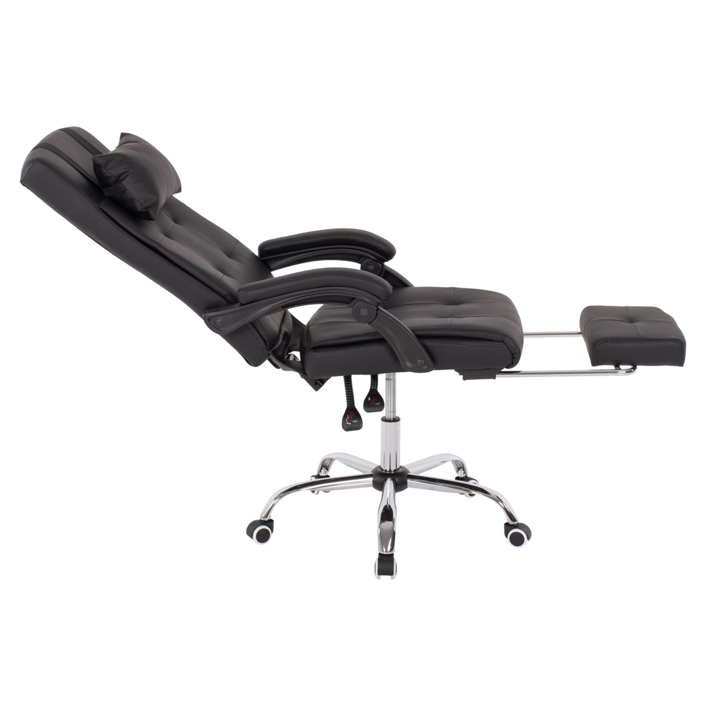 EXECUTIVE OFFICE CHAIR BLACK WITH RETRACTABLE FOOTREST 58x71x128